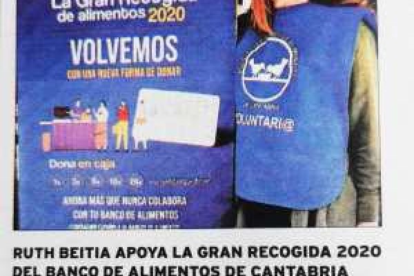 Ruth Beitia apoya la Gran recogida 2020 del Banco de alimentos de Cantabria