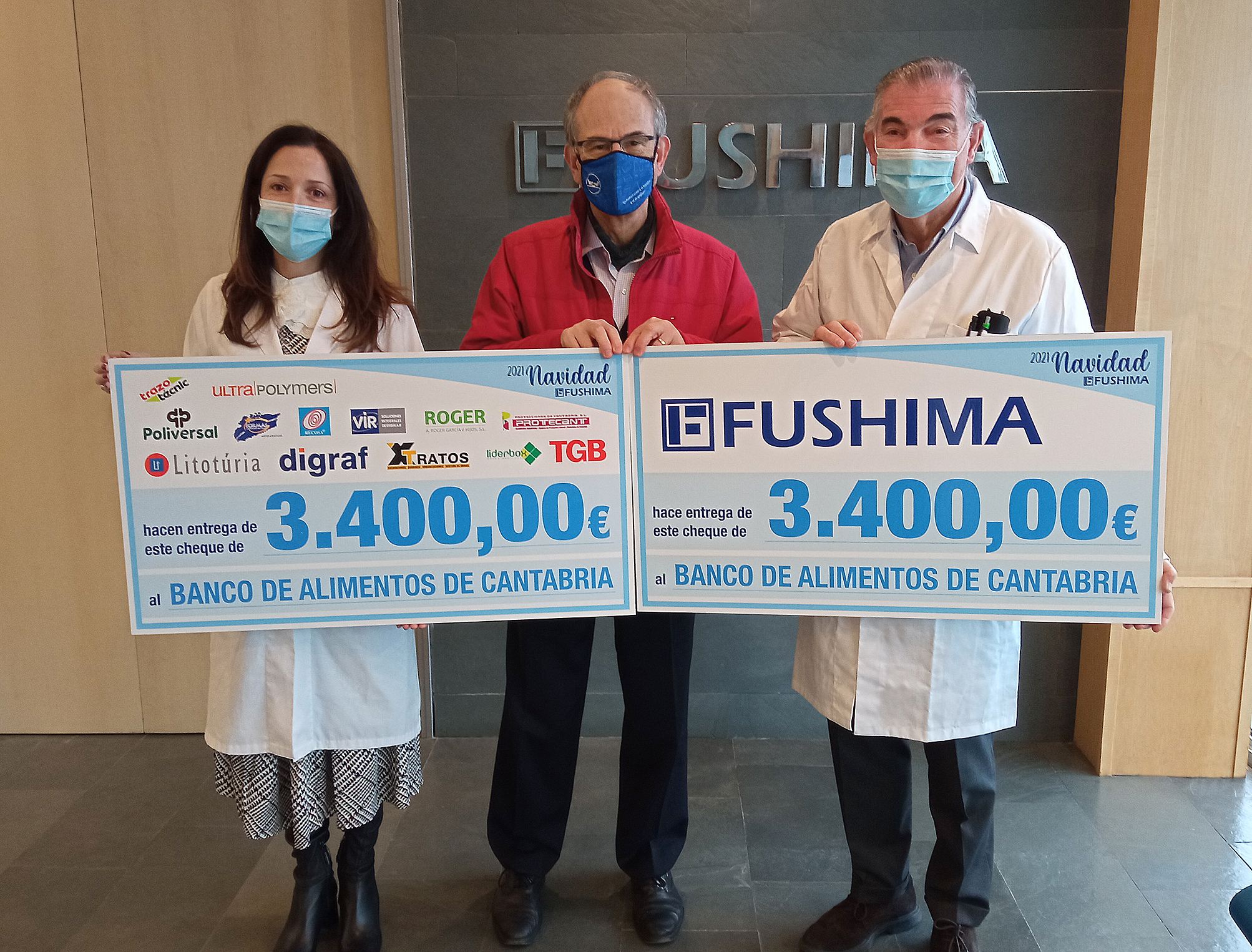 FUSHIMA y sus proveedores duplican su donación al Banco de Alimentos de Cantabria