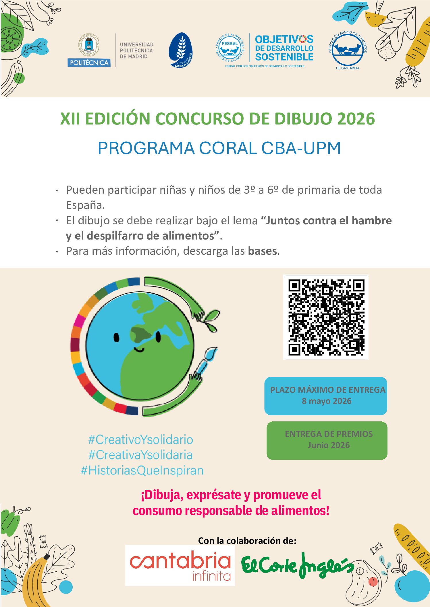 EL BANCO DE ALIMENTOS DE CANTABRIA IMPULSA EL XII CONCURSO DE DIBUJO “JUNTOS CONTRA EL HAMBRE Y EL DESPILFARRO ALIMENTARIO”